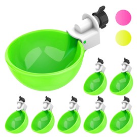 Lil'Clucker - Green Large Automatic Chicken Waterer Cups Suitable for Ducks, Geese, Turkeys, and Bunny Rabbit - Water Feeder Kit - Poultry Waterer - Pack of 8