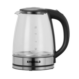 Emerald Glass Tea Kettle, Countertop Electric Kettle Water Boiler Heater, 1.8 L, Clear