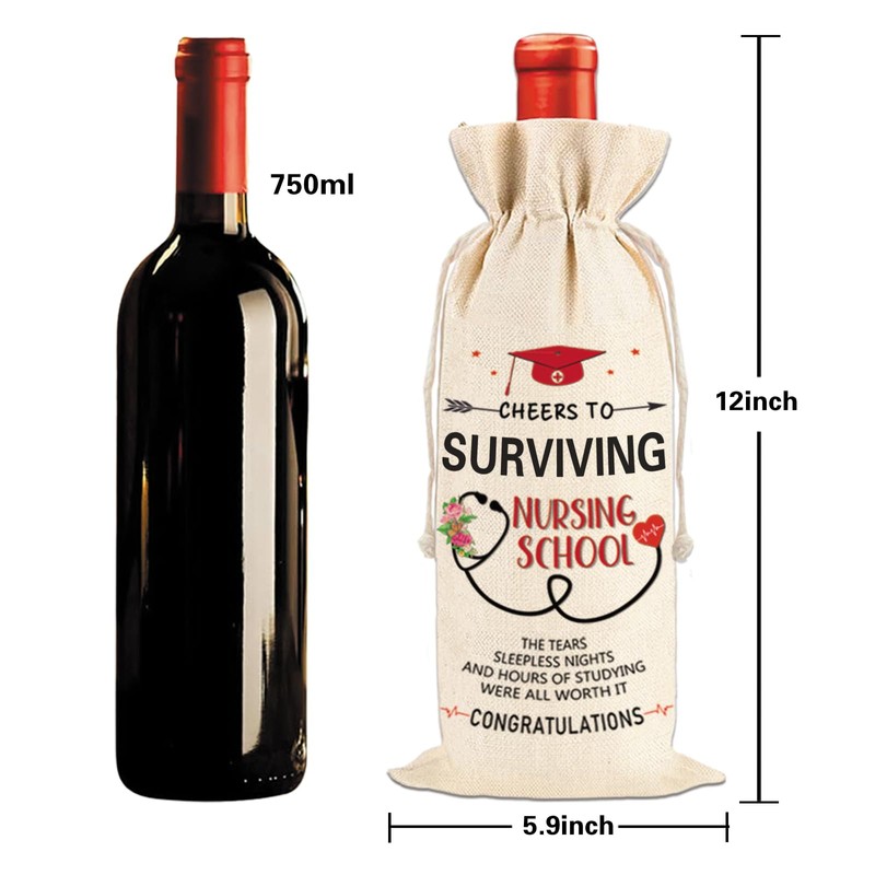 JUESMOS Nurse Graduation Gifts for Women Survived Nurse Gifts Wine