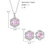 EleQueen Women's Silver Tone CZ Round Pink Crystal Flower Floar