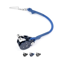 BLUEWING Blue Water Outrigger Line Lock PRO Hard-Anodized Aluminum Alloy Halyard Lock Pulley, Double Blue