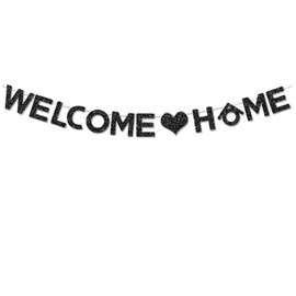 Welcome Home Banner, Homecoming Housewarming Party Decorations, Black Military Return Party Supplies