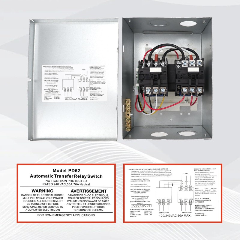 USTAR RV Automatic Transfer Switch, Automatic Transfer Relay Switch 50