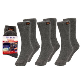 35° Below Thermal Insulated Socks for Men and Women, Designed with Soft Aluminized Loops to Keep Feet Warm and Cozy, 3 Pair Grey Small/Med