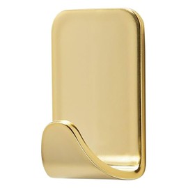 Command - Ganchos metálicos pequeños de color latón, 4 ganchos y 5 tiras de comando, ganchos de pared sin daños con tiras adhesivas, ganchos adhesivos sin herramientas para colgar la decoración del