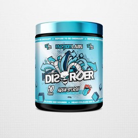Faction Labs Disorder Original Pre Workout Powder, Aqua Splash, Sugar Free Caffeinated Gym Supplement, 50 Serves, 450g