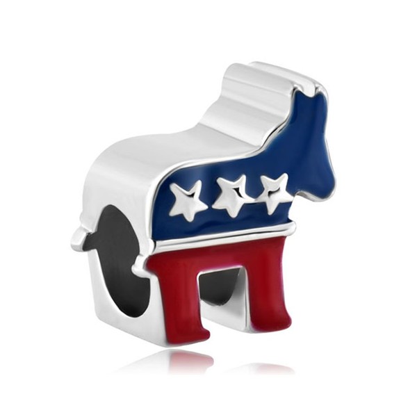 QueenCharms Animal Charm USA Party Smart and Brave Democratic Donkey