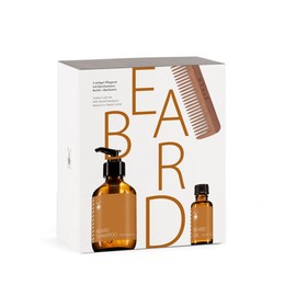 MÜHLE Beard Geschenkset - 3 tlg. vegan - 200 ml Bart-Shampoo, 30 ml Bart-Öl und Bartkamm aus Nussbaumholz