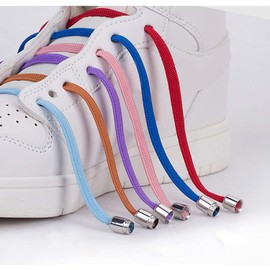 [VICT POPU] No Shoelaces Elastic Shoelaces Lock Sneaker Tieless One Size Fits All Kids and Adults Sports Flat Shoelaces, drank grey