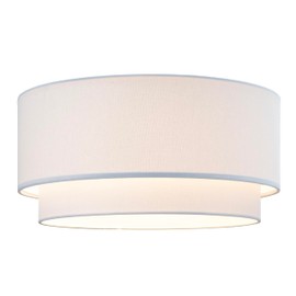 Artiva USA Large Premium Double Drum Linen Shade with Bonus Harp(7") & Finial for Table or Floor Lamp-Off White