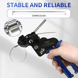 Heavy Steel Cable Tie Tool：Stainless Steel Zip Tie Gun, Metal Tie Wrap Gun Kit, Duty Outdoor Adjustable Fastening Cutting Tie Tool Sets with 100pcs Self-Locking Metal Steel Zip Ties CHUSHUYI
