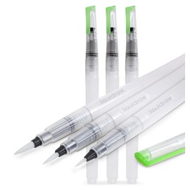 Liquidraw Watercolour Brush Pens Set of 3 Refillable Long Tank Ink and Water Brush Pens For Paints, Artists, Painting, Calligraphy & Lettering