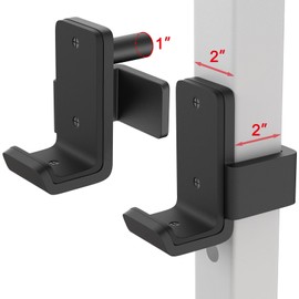 Kipika J-Hooks - Heavy Duty Steel Hooks for 2" x 2" Square Tube Power Cages with 1’’ Hole - Set of 2