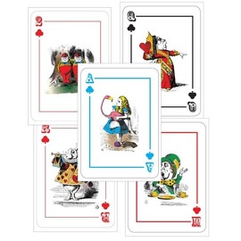 Alice In Wonderland Large Playing Cards Party Decorations Supplies/Props - A4 Size - Set of 5 Cards