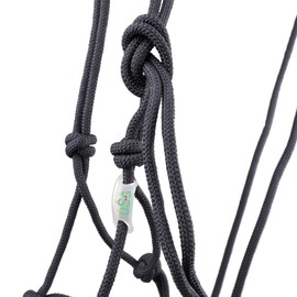 USG 15050024 Knot Headcollar Braided Noseband with Rhinestones Black Shetty/Pony