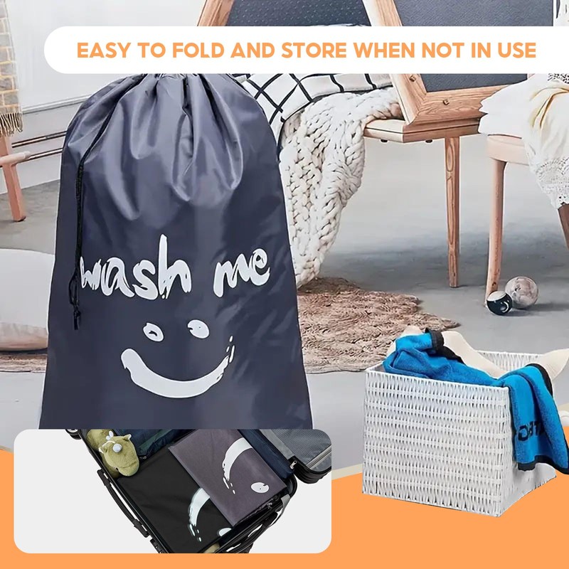 Travel Laundry Bag, 2 Pcs Portable Large Laundry Bags, Durable