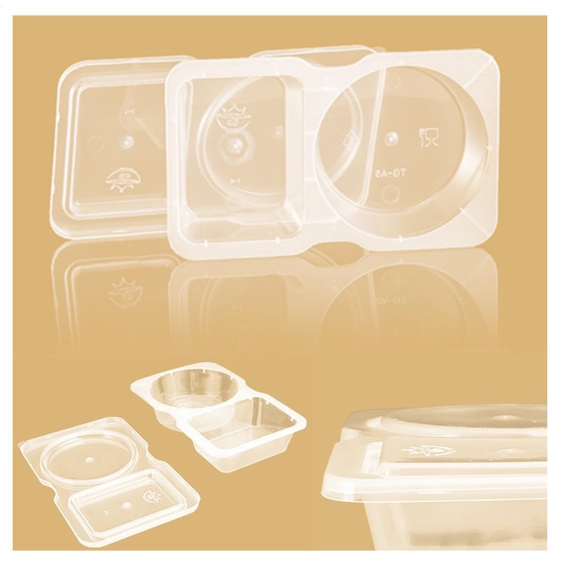 Wanfoou 20 PCS Double Compartment Condiment Container With Lids -