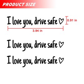Mandark 3 Pcs I Love You, Drive Safe Car Rearview Mirror Decals, Vehicle Window Mirror Affirmation Sticker, Cute Auto Decor Accessories for Women Girls, Universal for SUV, Truck, RV (Black)
