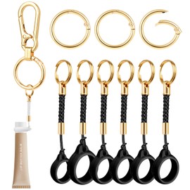 LUCKINEE Lip Balm Key chain Silicone Ring Holder Cap with Metal Keychain Compatible with Laneige, Summer Fridays, Nivea