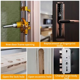DUEBEL Door Lock Hole Opener Kit for Installing Doors Lock Mortiser Kit for Wooden Door Lock Jig Mortising Machine Door Lock Installation Kit Jig Mortise Machine Door Hinge Jig Mortise Jig Kit