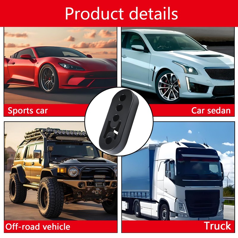 2Pcs Exhaust Rubber Mount Universal Car Exhaust Hanger 4 Holes