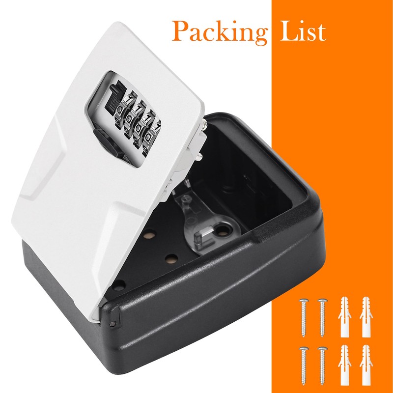 Fayleeko Key Lock Box Wall Mounted, 5 Keys Capacity, Key