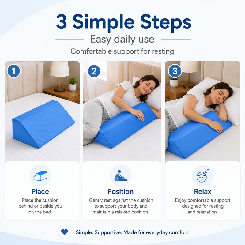 Breathable Triangular Nursing Support Cushion for Bed Rest – Skin-Friendly