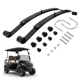 WUTIST Heavy Duty Rear 2-Leaf Spring Kit Compatible with 2008-UP EZGO RXV Golf Carts W/Bushing and Sleeves Black Silvery Plastic Steel Powder Coated,OEM# 603498 604494