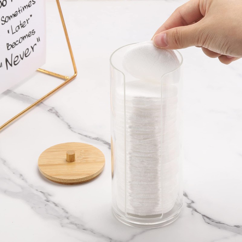 Tecbeauty Cotton Pads Holder Makeup Removers Pad Organizer Dispenser for