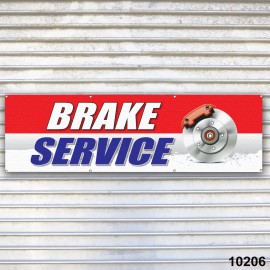 Unbranded Brake Service Banner Auto Repair Service Bay  - 144" x 48", 15oz Premium