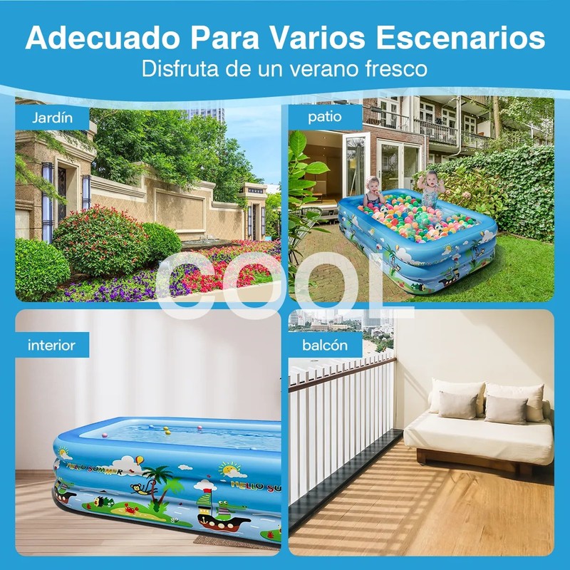 Piscinas Hinchables Grandes Rectangulares Alberca 210 X 140