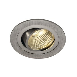 SLV New TRIA LED DL Round Set, Downlight, alu-Brushed,6W,38°, 3000K, incl. Driver, Aluminium Silvergrey