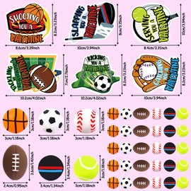 Vellibring 30 Pack Valentines Day Sport Balls with Cards Goodie Bags Bulk Mini Stress Relief Squeeze Sports Balls for Valentines Day School Class Game Prizes Kids Toys Presents Exchange Party Favors