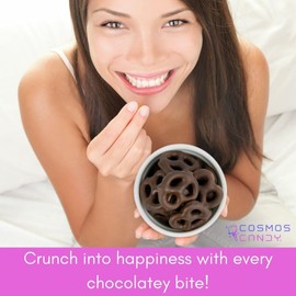 Cosmos Candy Dark Chocolate Covered Mini Pretzels, Resealable Bag (2 Pound)