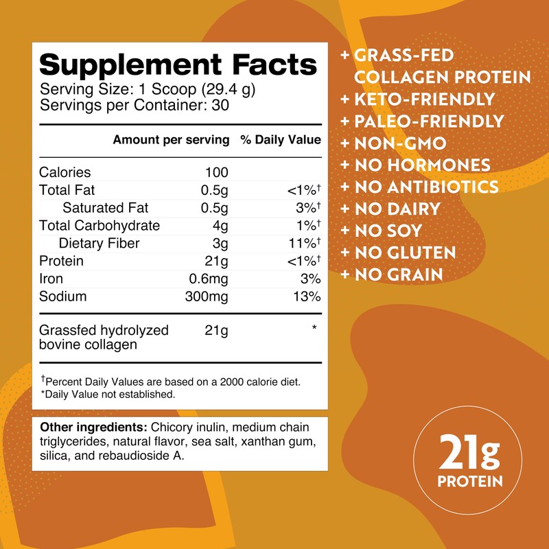 Dr. Kellyann Bone Broth Protein Powder Salted Caramel - 21g