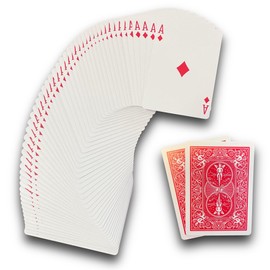 Ted's Sterling Magic Bicycle One Way Force Deck Trick Kit with 52 Identical Cards, Red Back Diamonds (Queen)