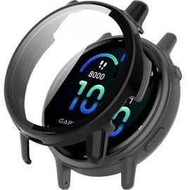 For GARMIN vivoactive 6 Case, YAJOJO Protective Glass Film, Integrated Cover, Smartwatch, 3D Curved Surface Reinforced Film, Reinforced Edge Touch, Scratchproof, Shockproof, Drop Prevention, Full