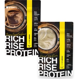 STEADY Fully Nutritional Diet, Protein, 0.9 oz (24 g), Whey, Soy, Collagen, 75 Billion Lactobacillus Dietary Fiber, RISE Protein, Rich Rise Protein, 26.5 oz (750 g) (Set of 2, Brown Sugar Soy Flavor
