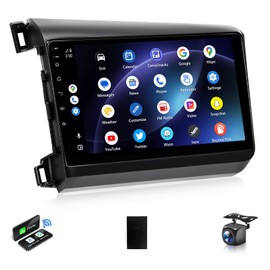 XGU Car Play Stereo for Honda Civic 2012 2013 2014 2015 Radio Apple CarPlay Android Auto | 9IN IPS Touchscreen for Honda Civic Head Unit GPS 5G WiFi FM RDS EQ DSP AUX BT SWC Backup Camera MIC