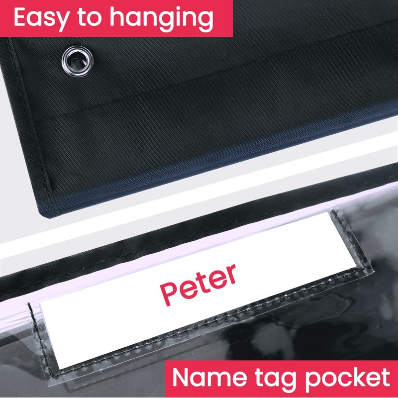 Godery Heavy Duty Storage Pocket Chart for Classroom and Office,Clear