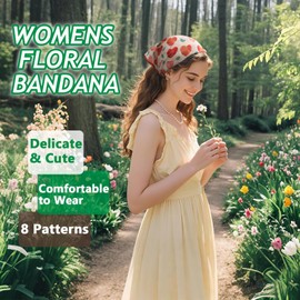 GHTIYLP Cotton Bandana Headband for Women and Men Large Head Scarf Coverings 27 x 27 inch Hair Scarf (Strawberry Heart)