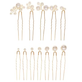 SZSL Pearl Pins, U-Pins, Small, Large, Set of 12, Hair Ornaments, For Weddings, Graduations, Coming-of-Age Ceremonies, Kimonos, Brides, Everyday Photography, Valentine's Day, Stylish Gift