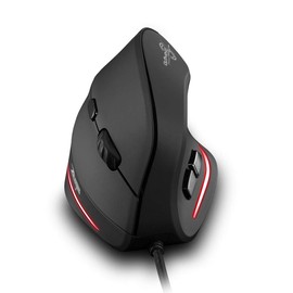 Vertical Mouse, Zelotes Ergonomic Mouse,3200DPI LED Optical USB Wired Mouse,6 Buttons for Laptop, Desktop, PC, MacBook,Black