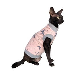 Kotomoda Sphynx Cat's turtleneck Unicorn in PINK Naked Cat Clothes Hairless Cat Clothes (L)