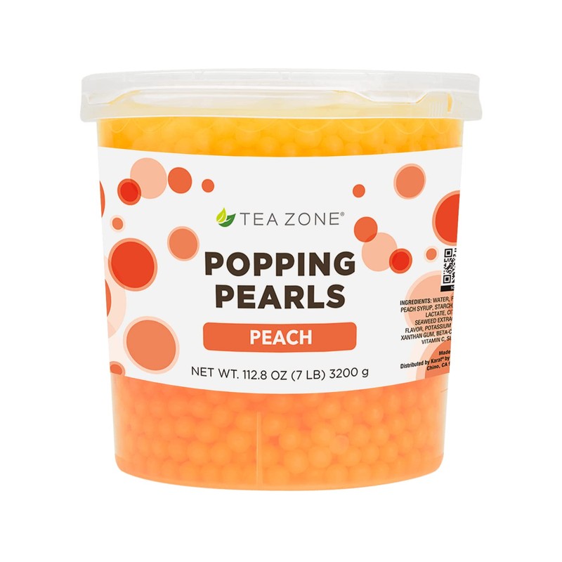 Tea Zone [7 Pounds] Peach Popping Pearls for Boba Tea