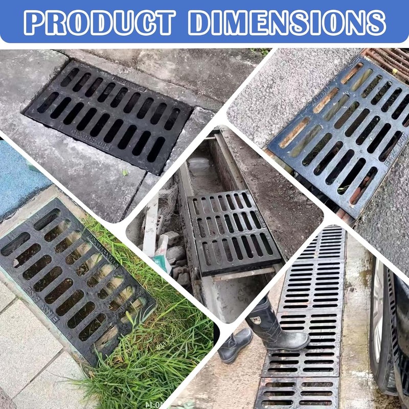 Cast Iron Drain Grate, 16 * 20in Outdoor Drain Cover,