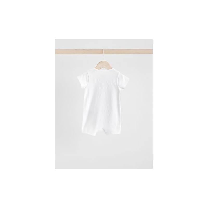 NEXT 3 Pack Baby Romper with 2 Way Zip, White