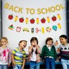 Arosche 3pcs Back to School Decorations Banner Pre-Assembled Gold Glitter