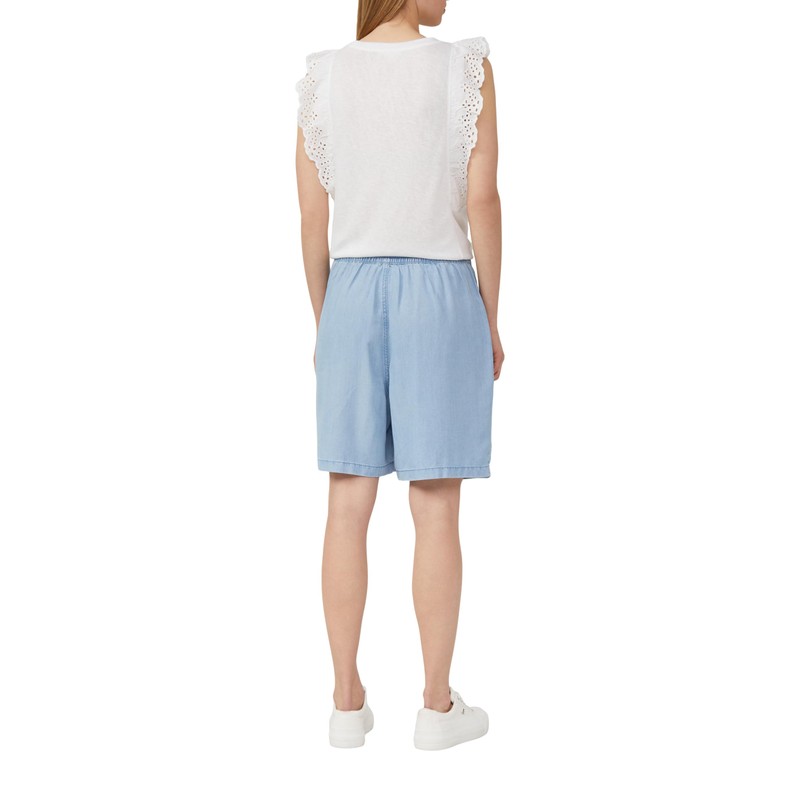 s.Oliver Fließende Relaxed-Fit-Shorts aus Lyocell mit Elastikbund blau 38