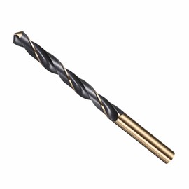 CoCud Drill Bit, 10mm Cutting Diameter, 4341 HSS Jobber Bit Gold and Black 118° Cutting Angle - (Suitable for Drilling Plastic, Wood and Soft Metal), 1 Piece